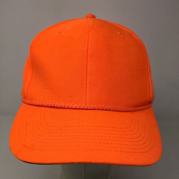 Signatures Men's Snapback Hat Bright Orange Size OSFA Blank Rope - Picture 2 of 8